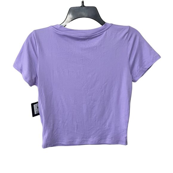 Charlotte Russe Lavender Crop Top with Print Latina. Size Large - Picture 4 of 6